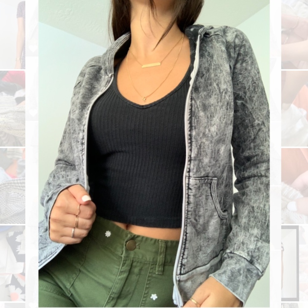 tie-dye american apparel zip-up hoodie